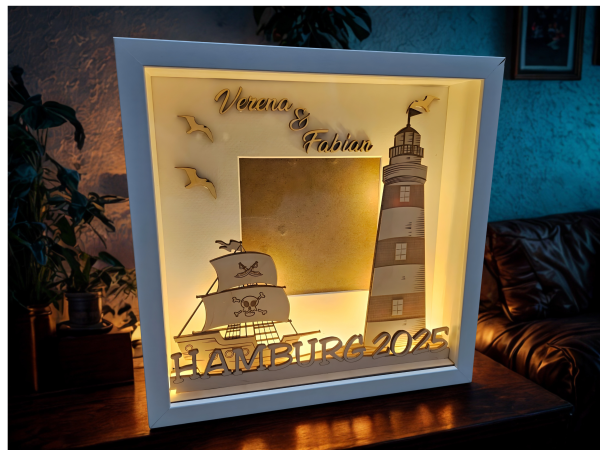 Bilderrahmen Leuchtturm 3D  hamburg